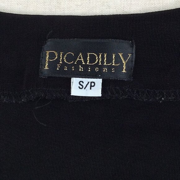 Picadilly Fashions Open Cardigan Sweater Women Small Black Slinky Acetate Travel - Picture 10 of 10